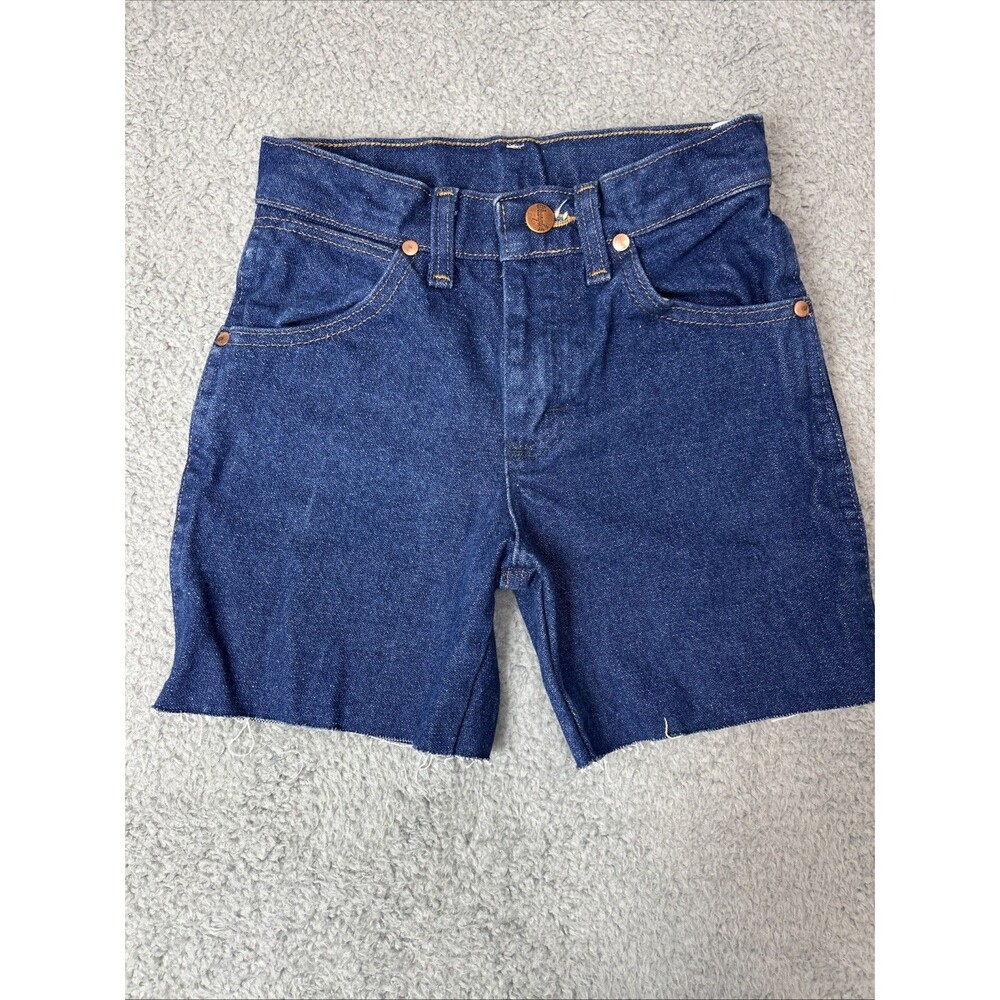 Wrangler Denim Shorts Size 8 Slim Adjustable Waist Cut Off Jean Shorts 20"